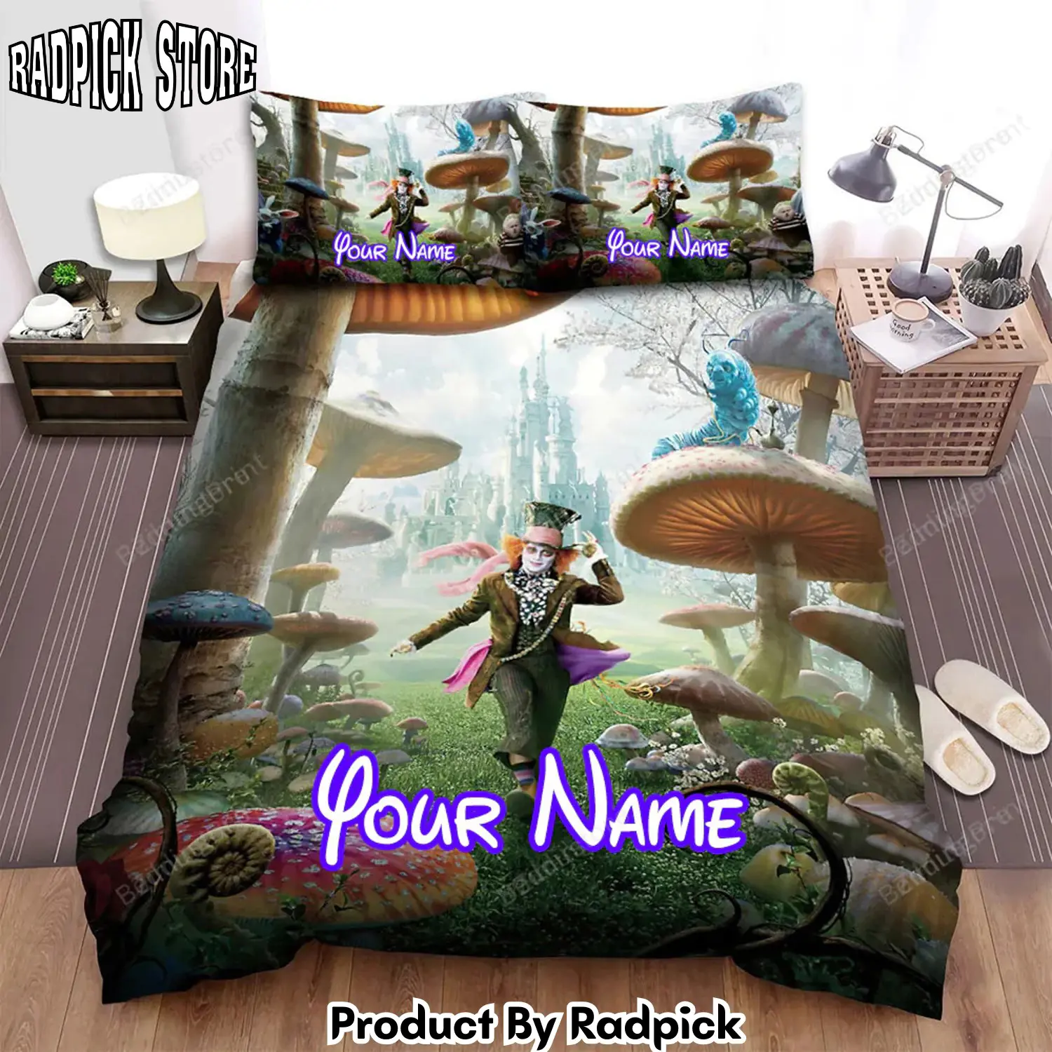 Radpick alice in wonderland i forest movie poster bed sheets duvet cover personalized name bedding sets rp3278842